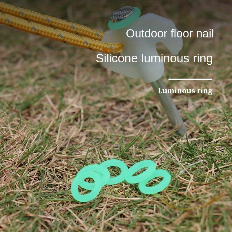 Luminous Tent Nail Silicone Safety Mark Ring for Camping Stakes