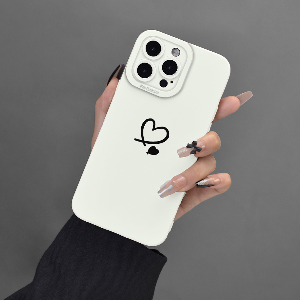 

2 Hearts. Pattern Mobile Phone Case Full-body Protection Shockproof Anti-fall Tpu Soft Rubber Case Color: Transparent White Black For Men Women For 15 14 13 12 11 Xs Xr X 7 8 Mini Plus Pro Max Se