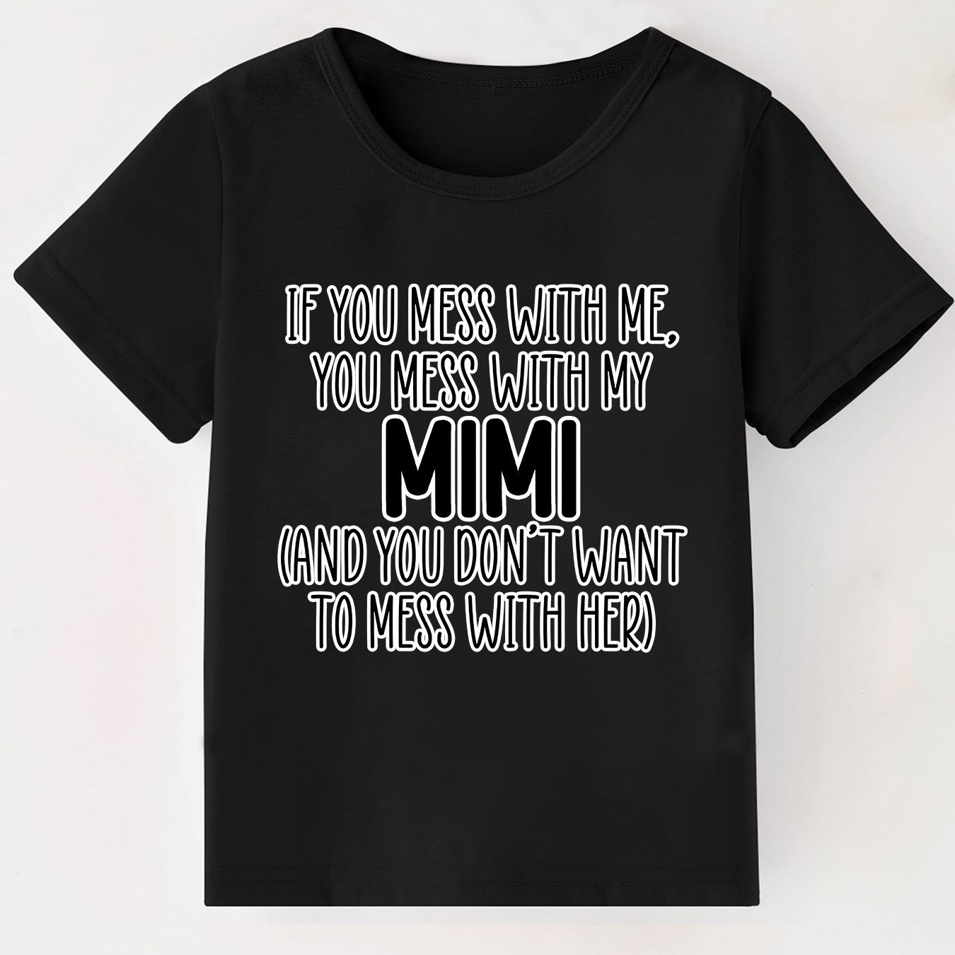 

Mimi Letters Print T-shirt, Creative Short Sleeve Crew Neck Casual Daily Tops, Boy's Clothing