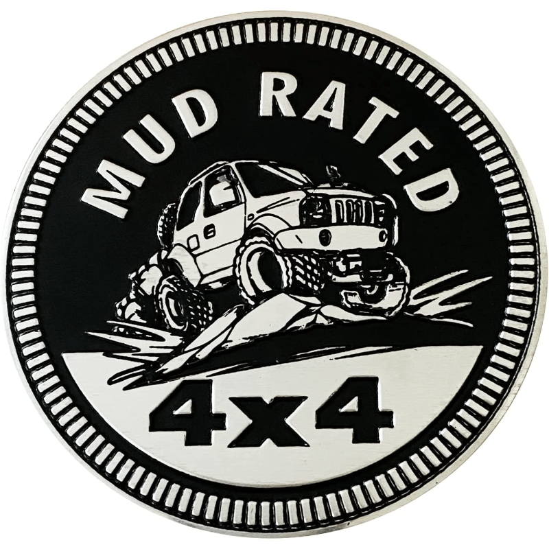 Mud Badge Rated Car Emblem 4x4 Metal Automotive Badge 3d - Temu New Zealand