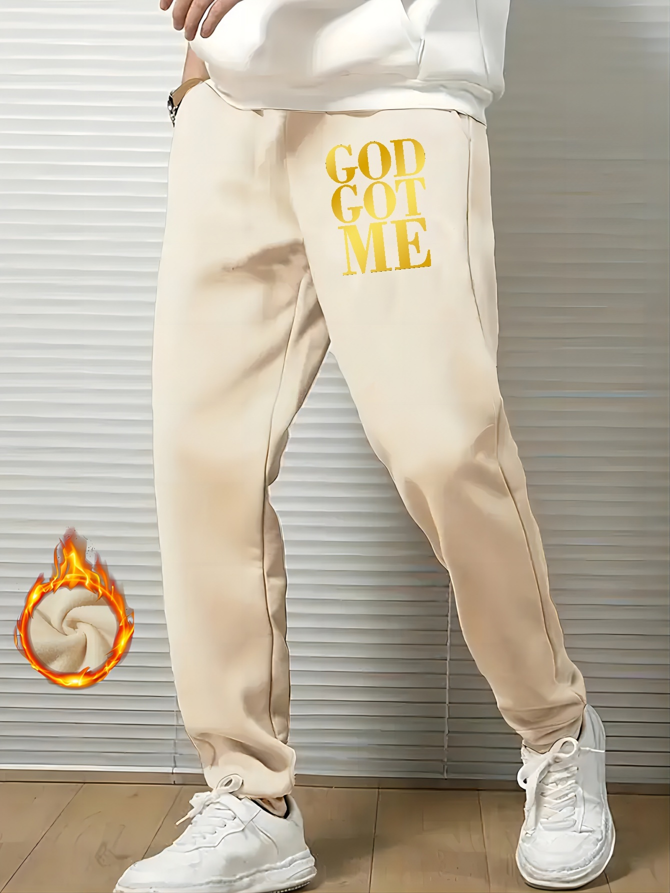 GOD GOT ME Print *'s Joggers, Fashionable Sweatpants, Casual Fashion Pants  For Spring/ Autumn *'s Clothing