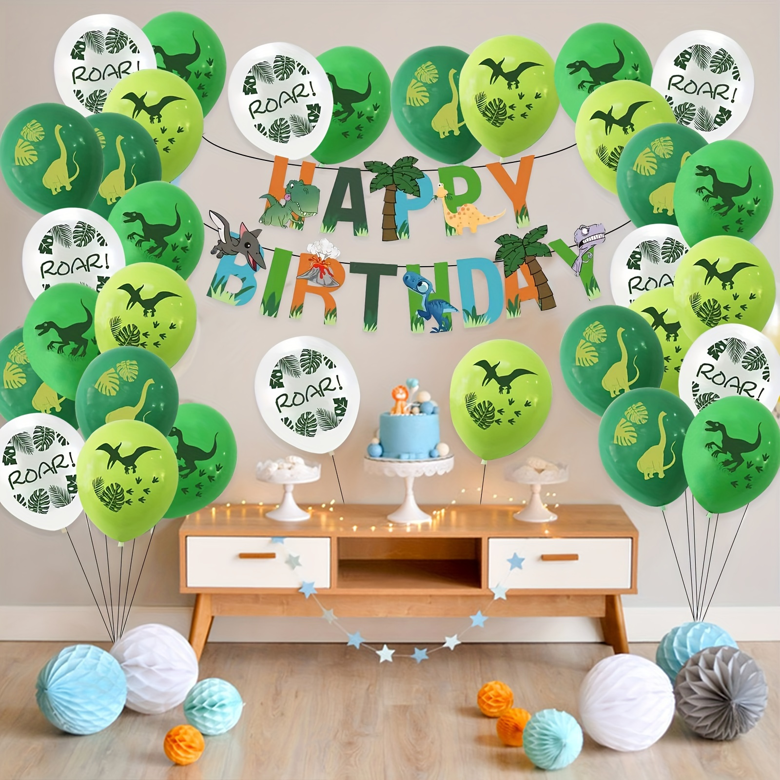 

21pcs, Dinosaur Theme Birthday Party Decorations, Forest Theme Party Decor, Banner Prop Decor, Atmosphere Background Layout, Celebration Decor, Indoor Decor, Party Decor Supplies