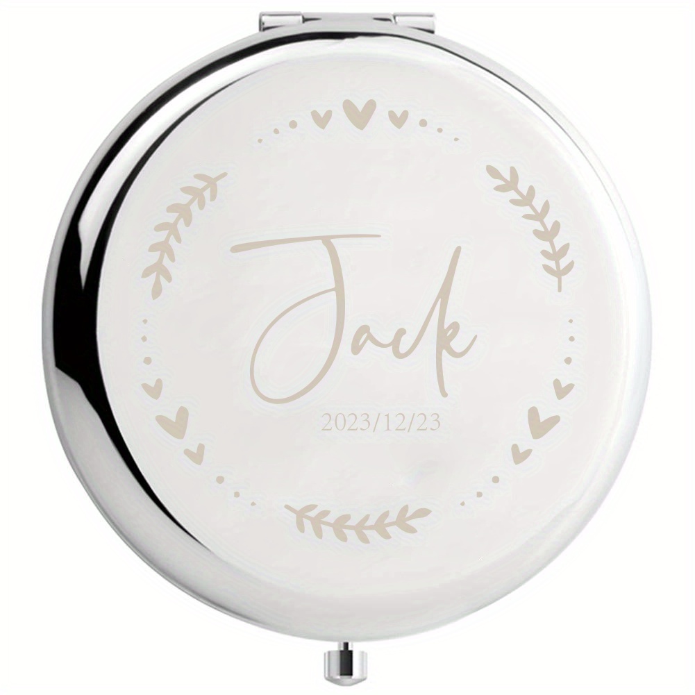 

1pc, Miroir Compact Avec Nom Personnalisé, Miroir Pliant En Forme De Cœur, Cadeau De Remise De Diplôme, Pour Sœur, Demoiselle D'honneur, Amis, Fête D'anniversaire, Saint-Valentin, Fête Des Mères