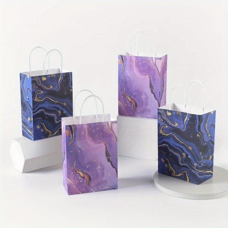 10pcs Multicolor Square Portable Kraft Paper Bags Flowers Shopping