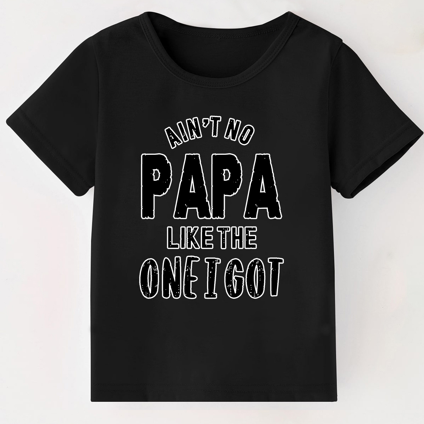 

Ain't No Papa Letters Print T-shirt, Cute Short Sleeve Crew Neck Casual Daily Tops, Boy's Clothing