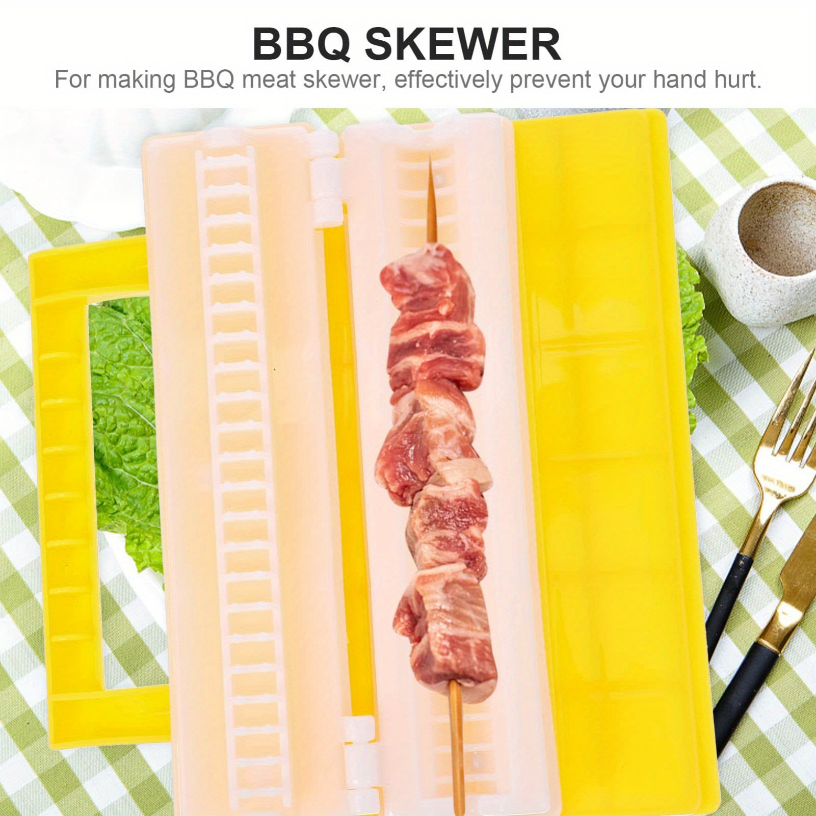 1pc Single Row Kebab Maker Pratico Riutilizzabile Spiedino Di Plastica Per  Barbecue Macchina Per Spiedini Di Carne BBQ Per Una Facile Preparazione