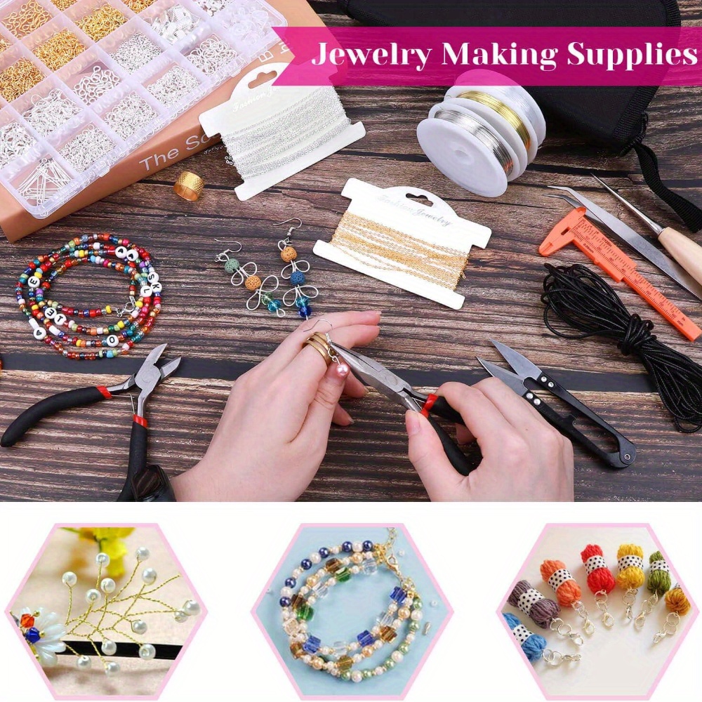 Jewelry Making Kits for Adults, Jewelry Making Supplies Kit with Jewelry  Making Tools, Earring Charms, Ring Craft Wires, Jewelry Findings and Jewelry