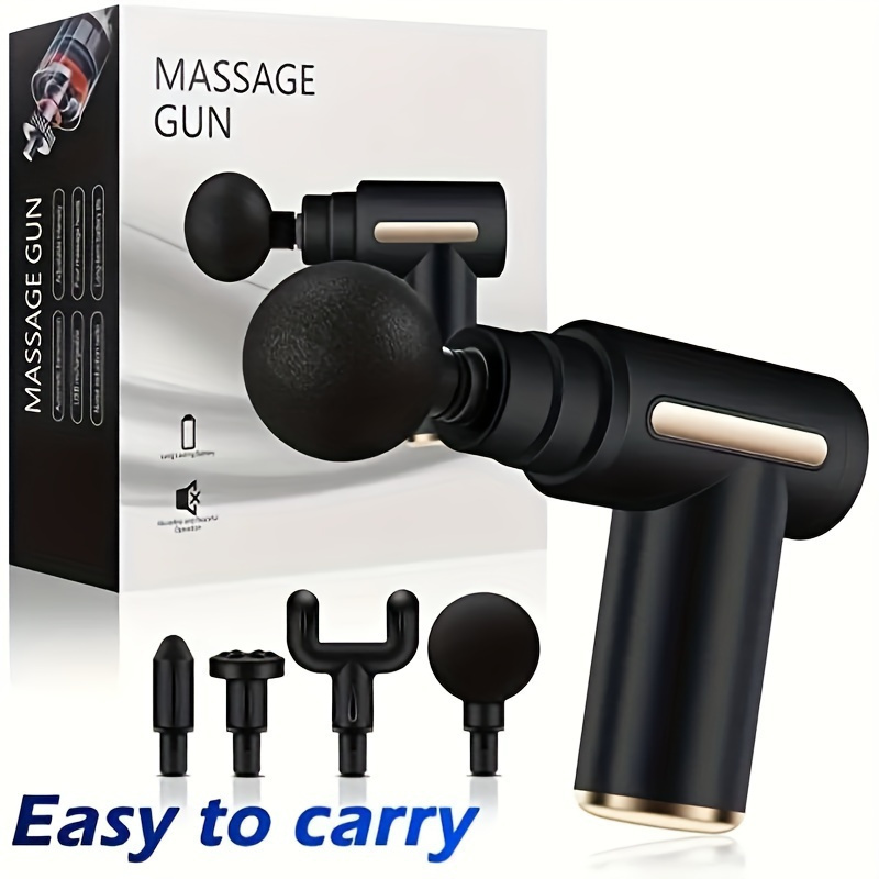 

Portable Fascial Body Massage Gun, Usb Rechargeable, 4 Replaceable Massage Heads, Deep Tissue Muscle Handheld Percussion Massager For Body, Father's Day Gift Mother's Day Gift