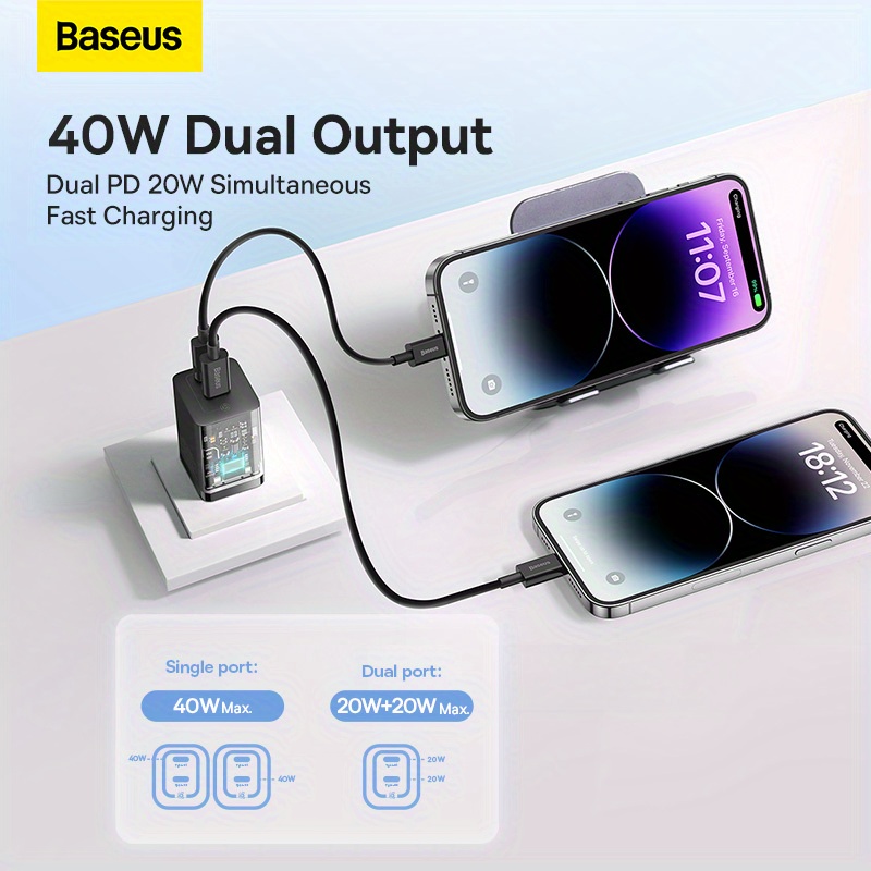 Baseus 65W GAN5 Pro USB Type C Fast Charger Charger Adapter For iPhone  Samsung