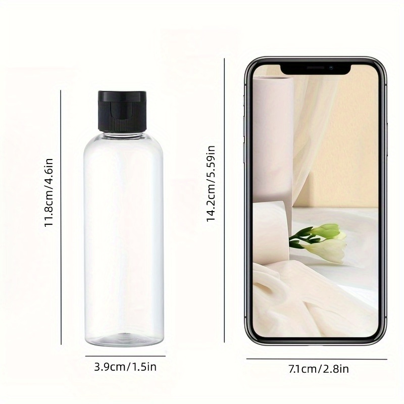 5pcs 3.38oz Travel Bottles With Flip-top Lids, Plastic Transparent ...