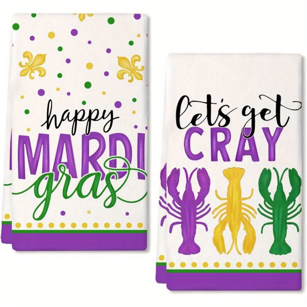 mardi gras kitchen towels