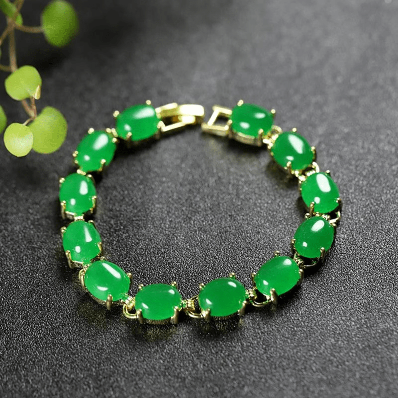 

1pc Charm Green Jade Bracelet, Fashion Simple Jewelry For Men Women