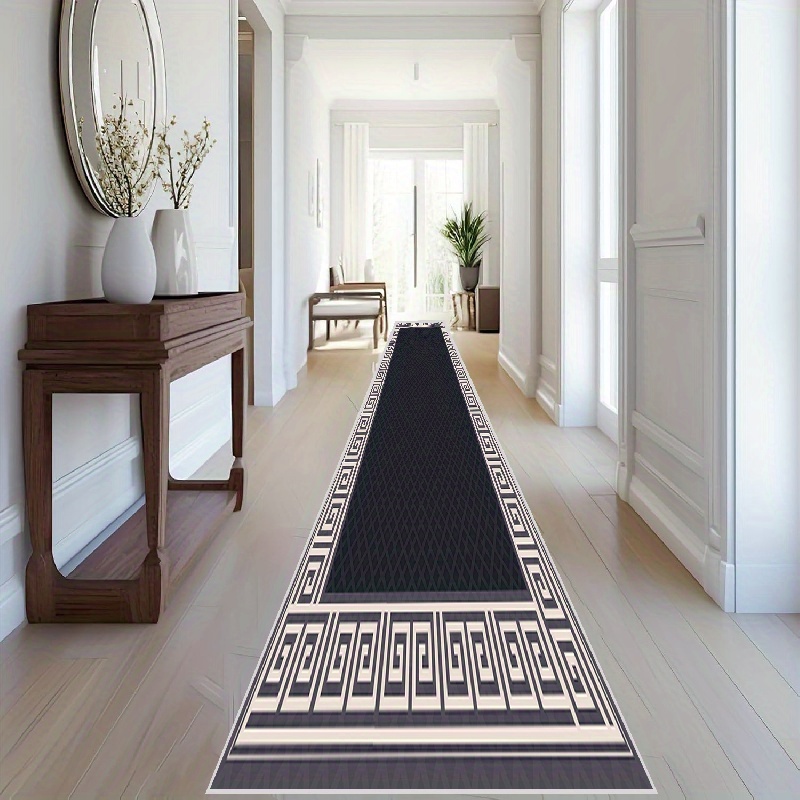 

1pc Retro Runner Rug, Exquisite Striped Design Carpet, Non-slip Stain-resistant Lounge Mat, For Kitchen Bedroom Living Room Hallway Balcony Entryway Corridor Aisle Home Room Supplies Spring Decor Gift