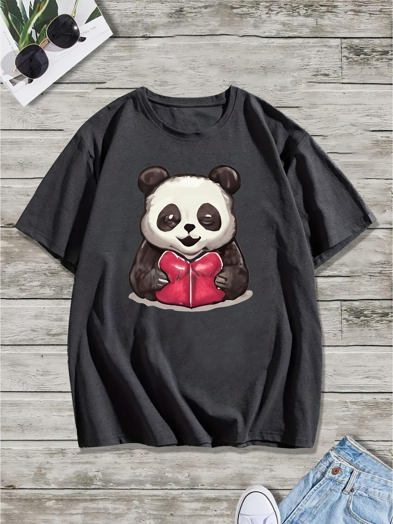 Men's Colorful Futuristic Panda 3d Print Funny Round Neck T - Temu