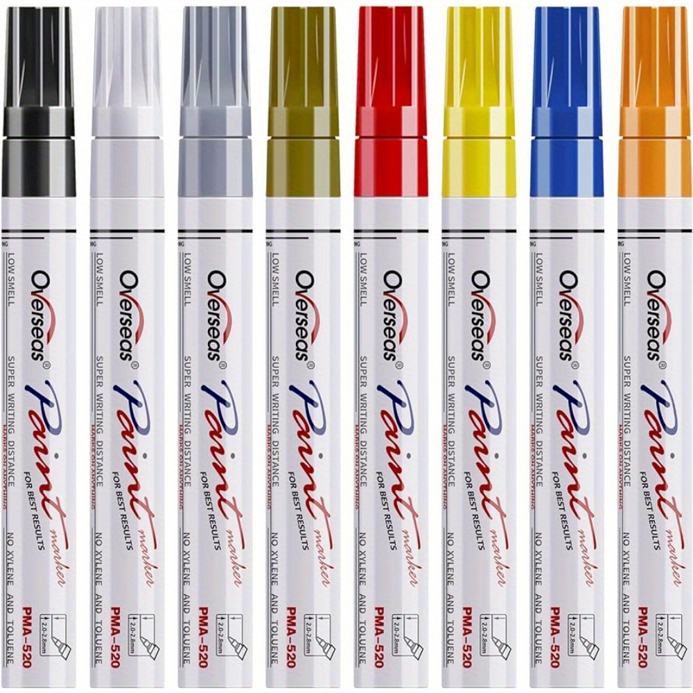 Paint Marker Pens - 5 Colors Permanent Oil Based Paint Markers, Medium Tip,  Quick Dry and Waterproof Assorted Color Marker for Metal, Wood, Fabric,  Plastic, Rock Painting, Stone, Mugs, Canvas, Glass