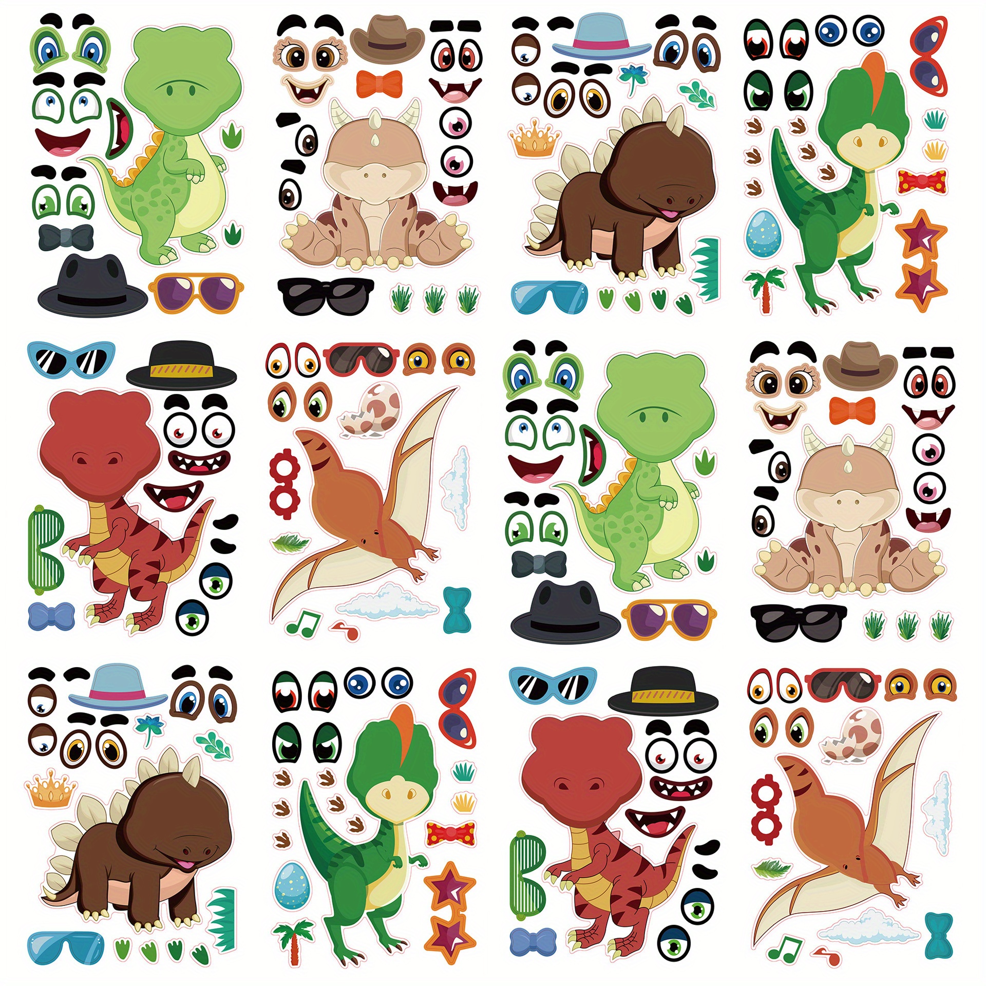 Beestech Stickers for Kids 2, 3, 4 Year Olds, Different Themes with Cars, Animals, Trucks, Dinosaur, Sticker Book for Kids 2-4 Included, Stickers for