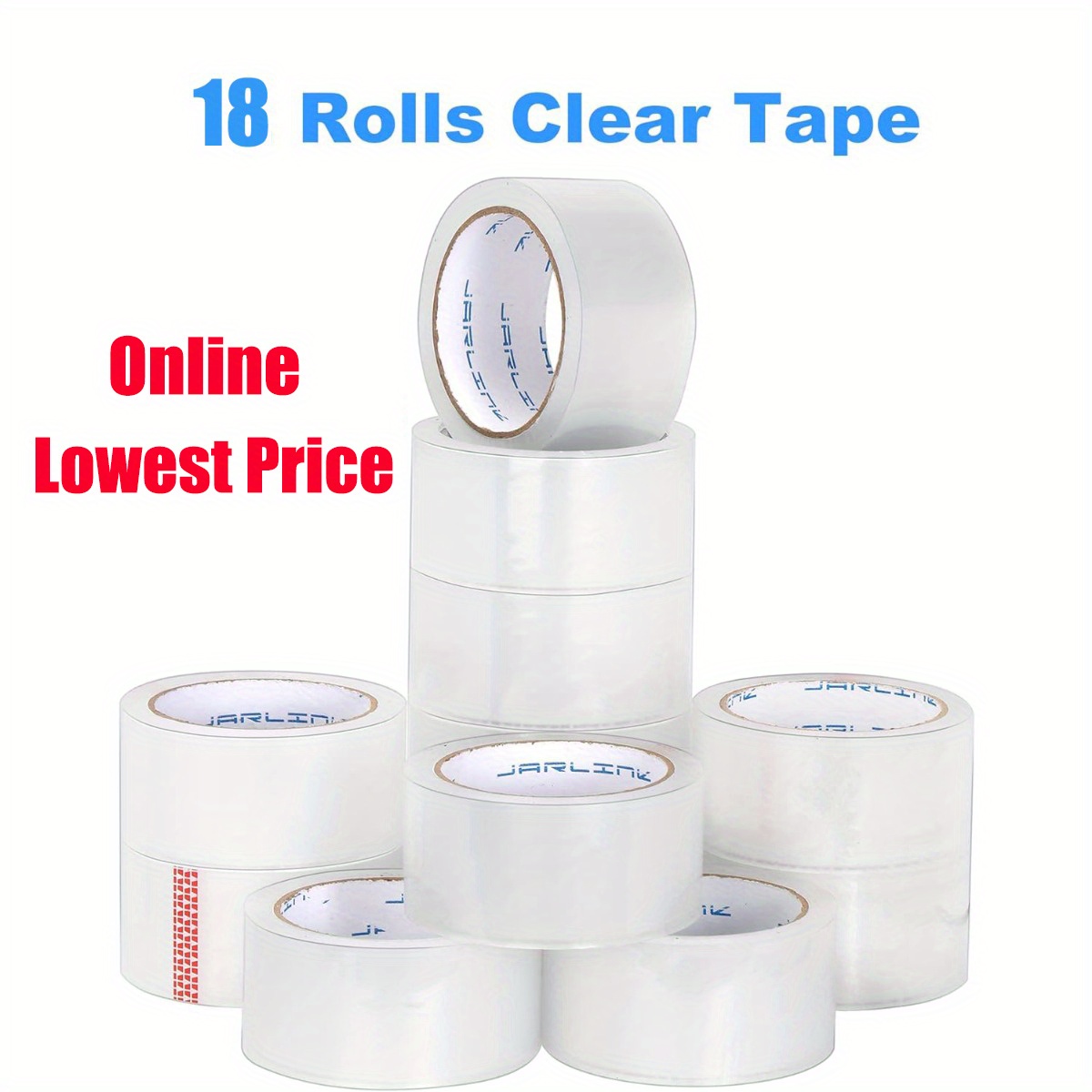 JARLINK Clear Packing Tape (12 Rolls), Heavy Duty Packaging Tape for S