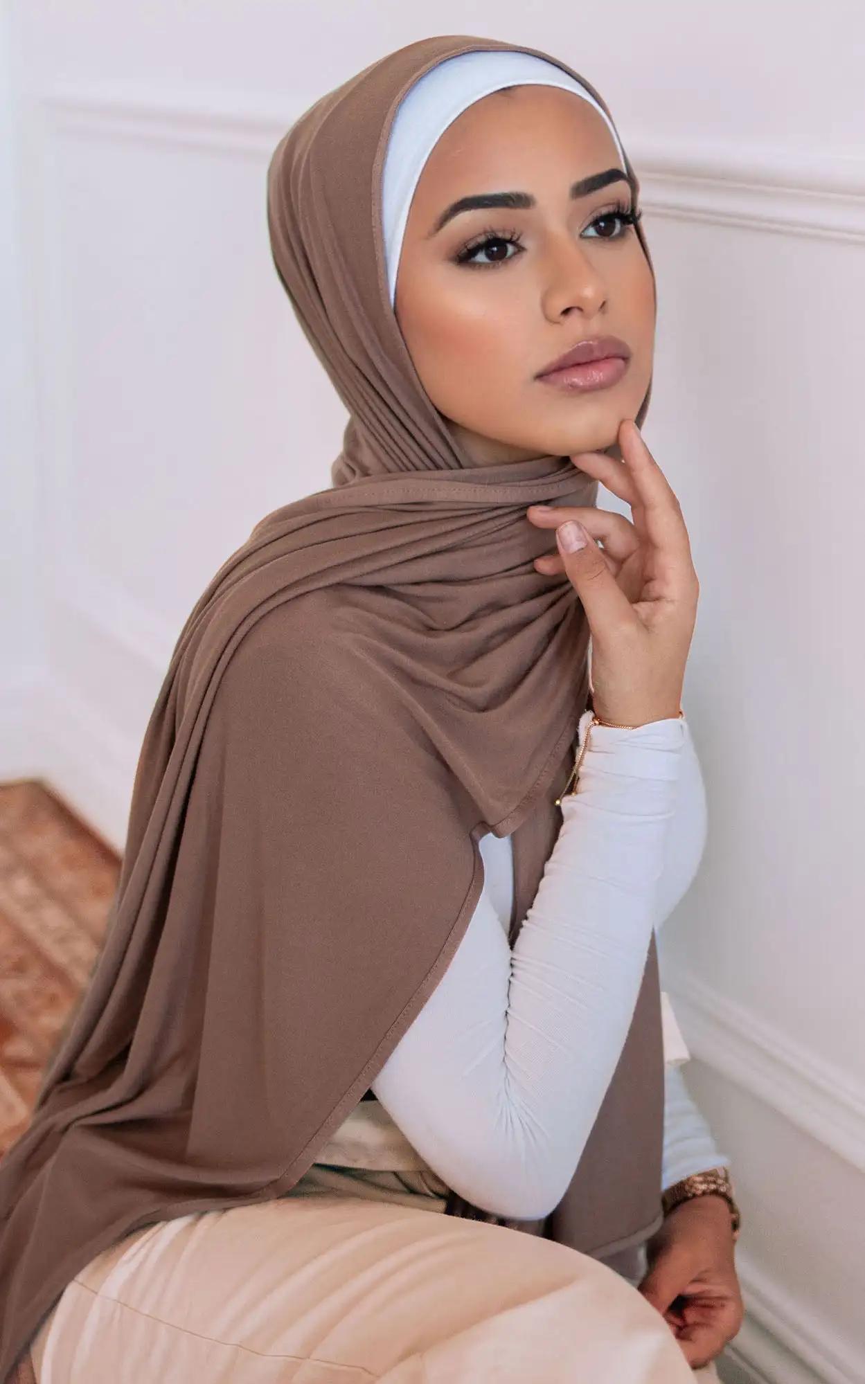 Full Embrace Jersey Hijabs Head Scarf Shawl, Muslim Women's Long Prayer  Hijab Shayla, 75x33, Multi Color