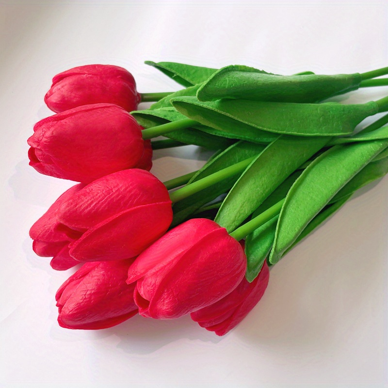 Artificial Tulips Flowers Real Touch Tulips Tulip - Temu