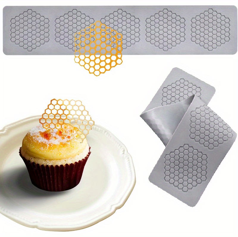 Conjunto De 2 Moldes De Favo De Mel, Moldes De Silicone Para Pasta Americana Com Cavidade Em