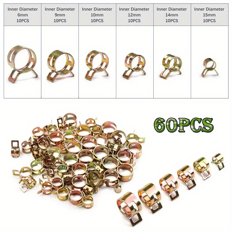 10Pcs 11-13Mm All Stainless Steel Mini Fuel Line Pipe Hose Clamp Clip,  Clamping Collar
