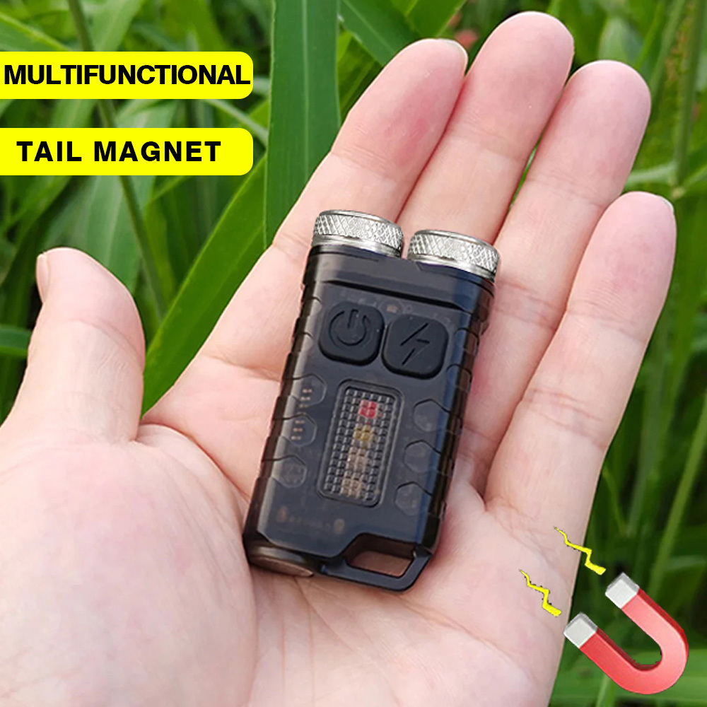 Mini linterna LED con USB recargable, llavero de mano de 400 mAh, linterna  de mano multifunción, linterna de bolsillo para camping, viajes, perro