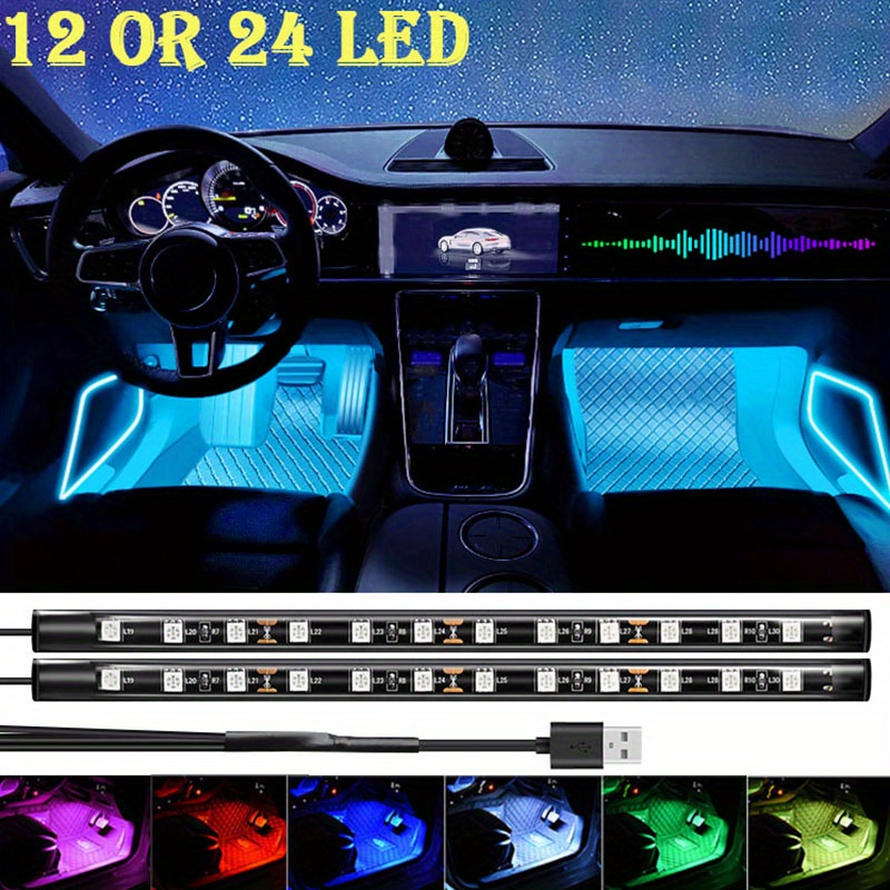 Car Led Lights, App Controlled Intelligent Car Interior Lights, Dream Color Interior  Lights, Diy Mode And Music Mode, 2-wire Usb Led Lights, Don't Miss These  Great Deals