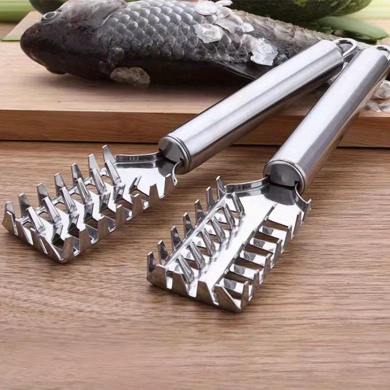 1pc Fish Scale Scraper, Stainless Steel Multifunctional Scraper, Fish Scale Cutting Tool, Fish Scale Planing Tool, Fish Killing Tool, Suitable for Restaurant Kitchen