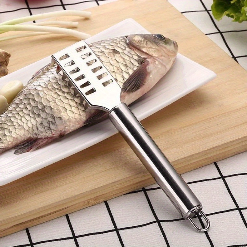 1pc Fish Scale Scraper, Stainless Steel Multifunctional Scraper, Fish Scale Cutting Tool, Fish Scale Planing Tool, Fish Killing Tool, Suitable for Restaurant Kitchen