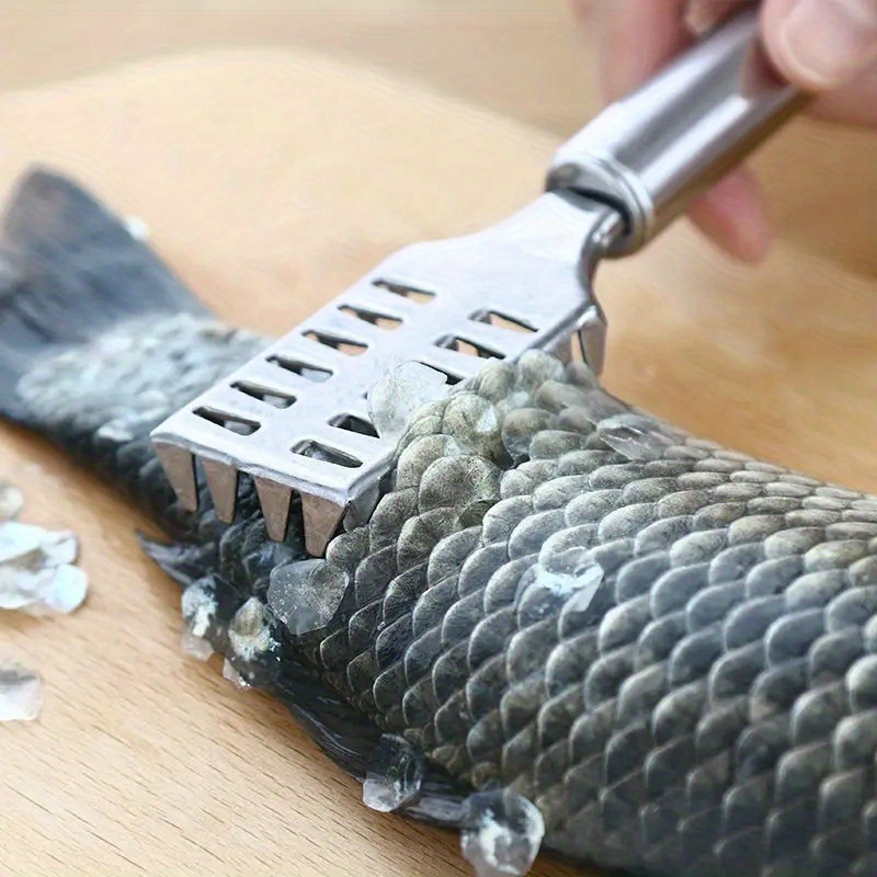 1pc Fish Scale Scraper, Stainless Steel Multifunctional Scraper, Fish Scale Cutting Tool, Fish Scale Planing Tool, Fish Killing Tool, Suitable for Restaurant Kitchen