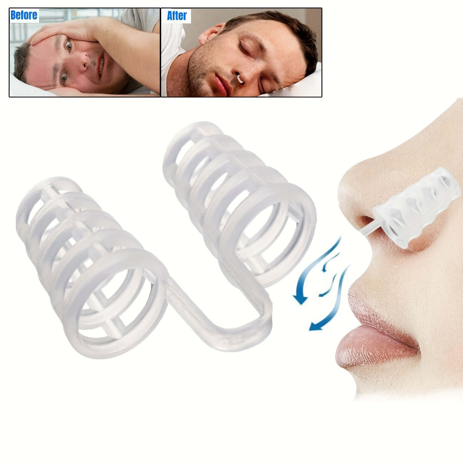 Dispositivos antironquidos, 4 clips magnéticos de silicona para  la nariz + 8 dilatadores nasales de silicona, solución para ronquidos,  cómoda nasal para aliviar los ronquidos, dejar de roncar, ayuda para dormir