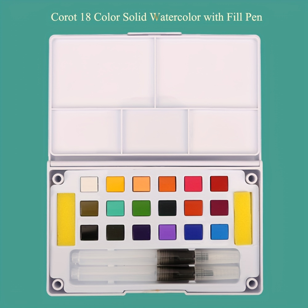 Meiliang 24/36 color solid watercolor paint set portable metal box wi –  AOOKMIYA
