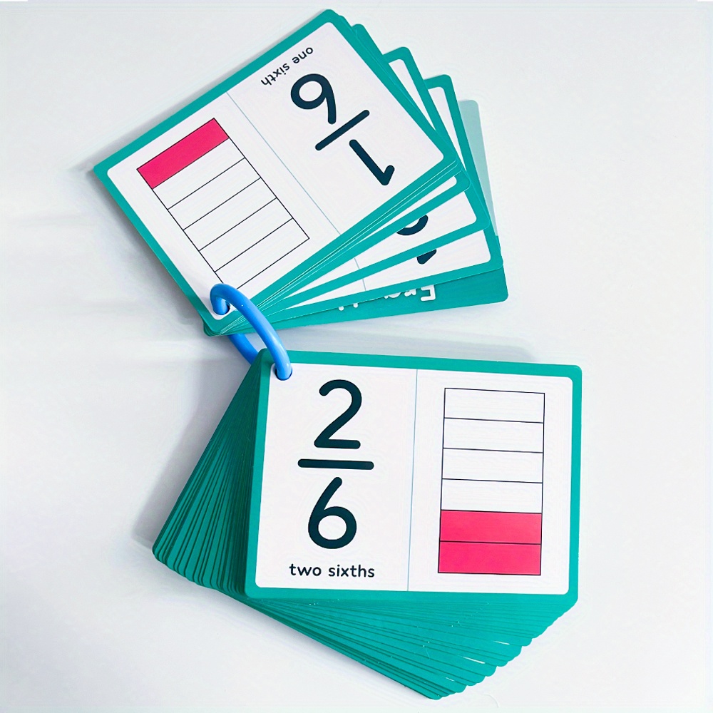 1 12 Fraction Number Flash Cards Math Flash Cards Kids - Temu