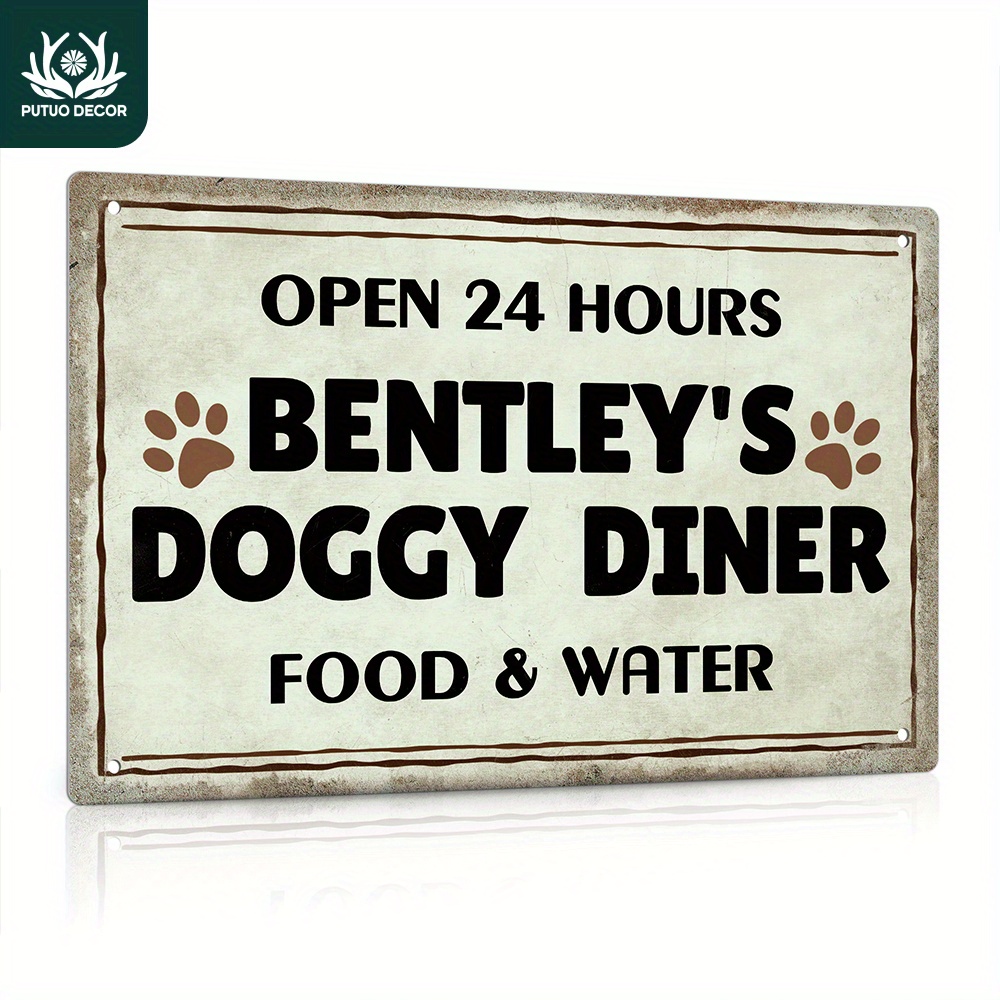 

1pc [customized] Personalized Dog Sign, Gifts For Dog Lovers, 12x8 Inches Metal Sign