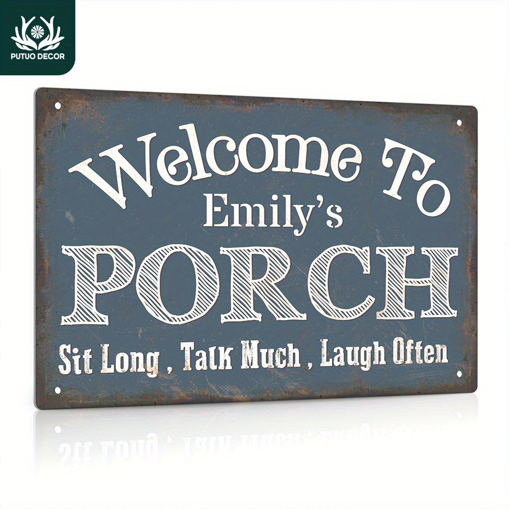 

1pc[customized] Personalized Porch Sign, Custom Name, Use Outdoor/indoor, 12x8 Inches Metal Sign