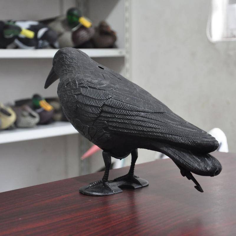 Finto caccia agli uccelli realistico cortile nero corvo caccia