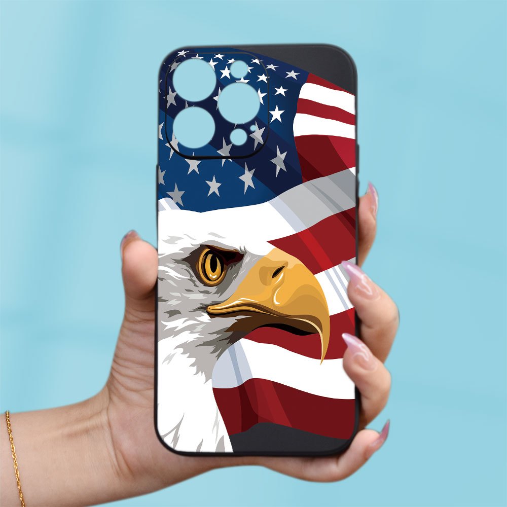 

Premium Matte Phone Case With A Creative Eagle Flag Design, Featuring A High-quality Texture And A Minimalist Style. Suitable For 15 14 13 12 11 Xs Xr X 7 8 Plus Pro Max Mini.