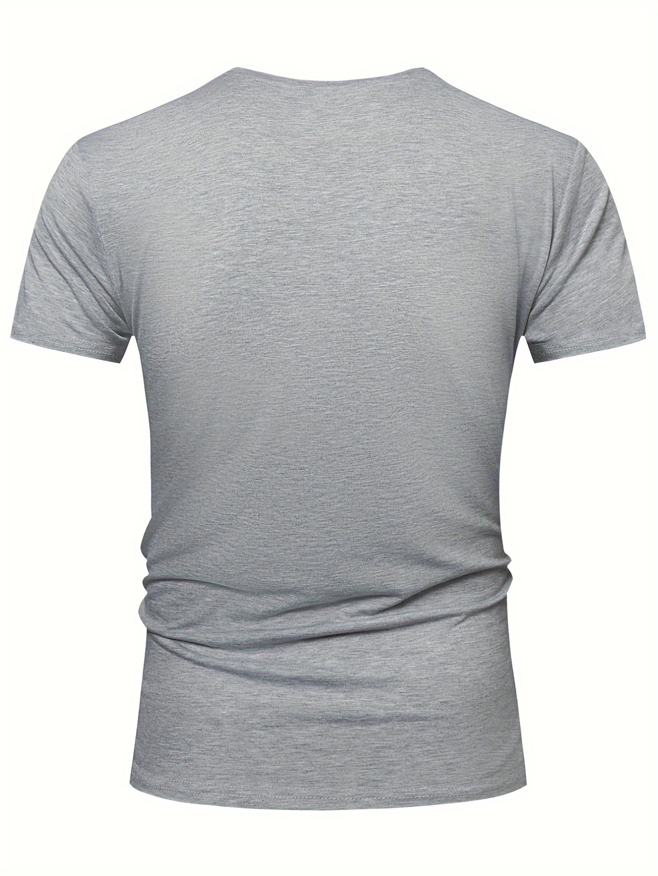 Mens Plain Short Sleeve Henley T Shirt Summer Casual Pullover