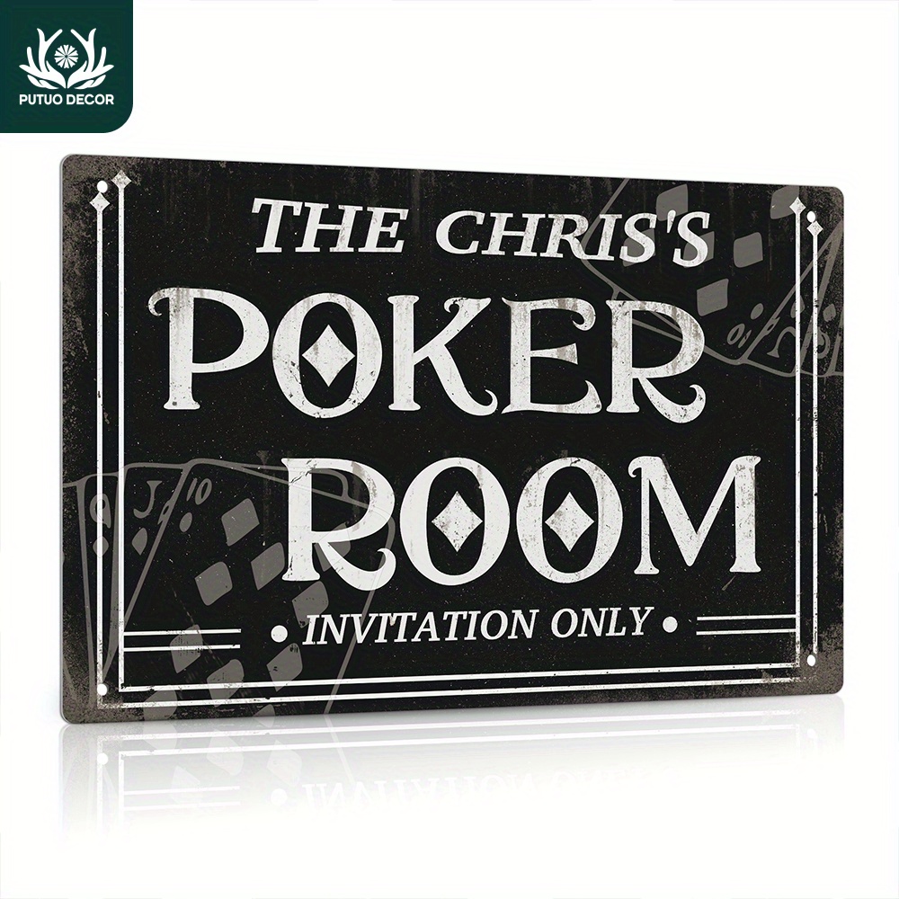 

1pc [customized] Personalized Poker Room Sign, Funny Wall Decor, Gift For Gamers, Boys, Girls, 12x8 Inches Metal Sign