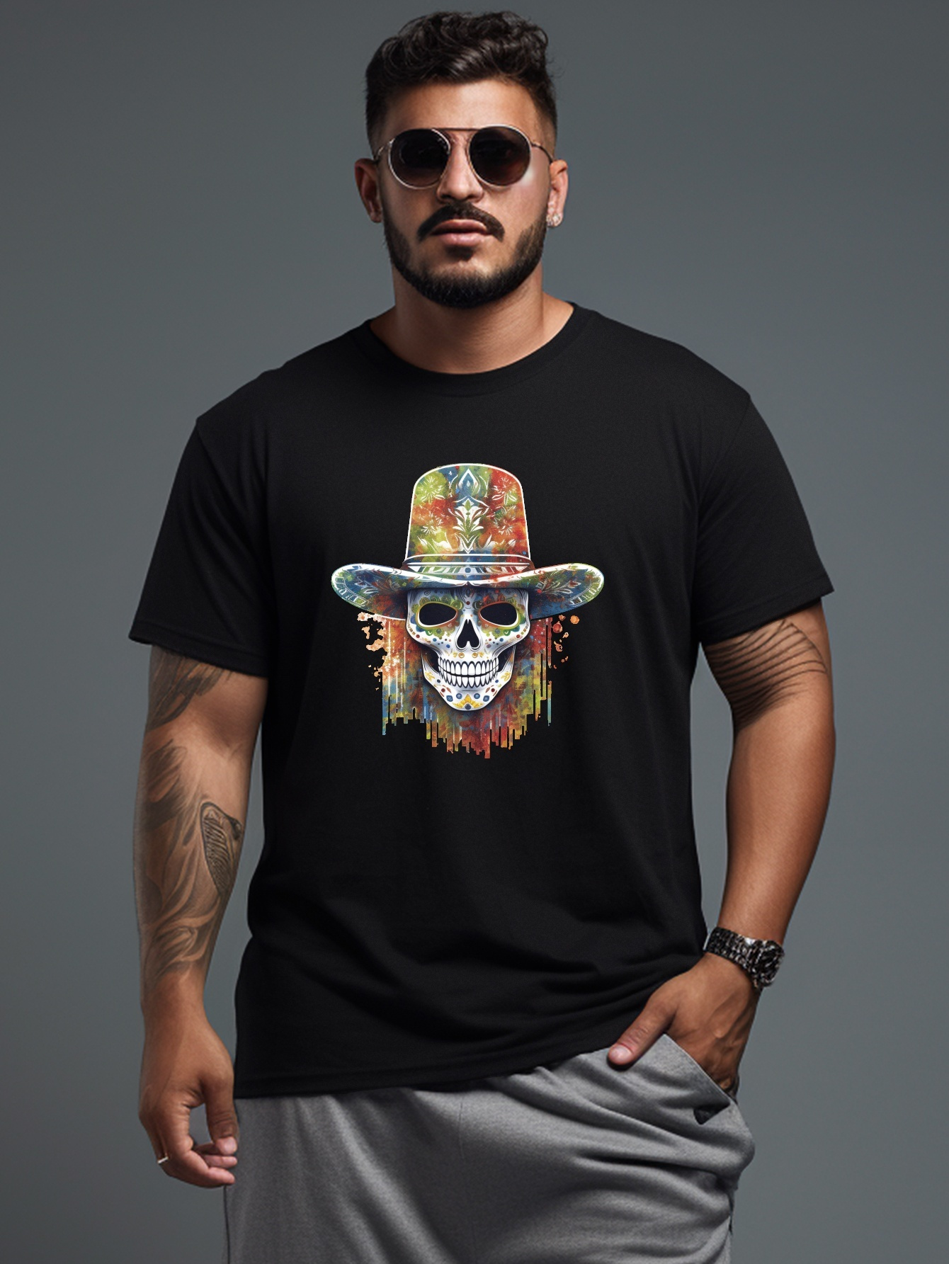Men's Basic Crew Neck T-Shirt | Soft Cotton Short Sleeve Tee For Casual Wear - Black, Large