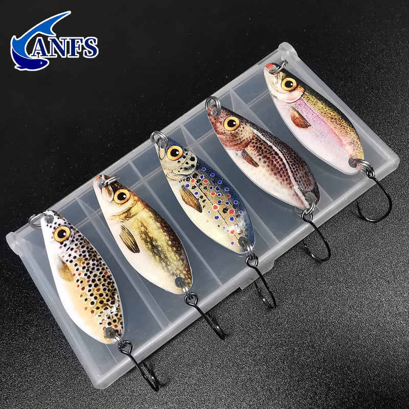 Cheap 5Pcs Spoon Fishing Lure Spinnerbaits with Plastic Box