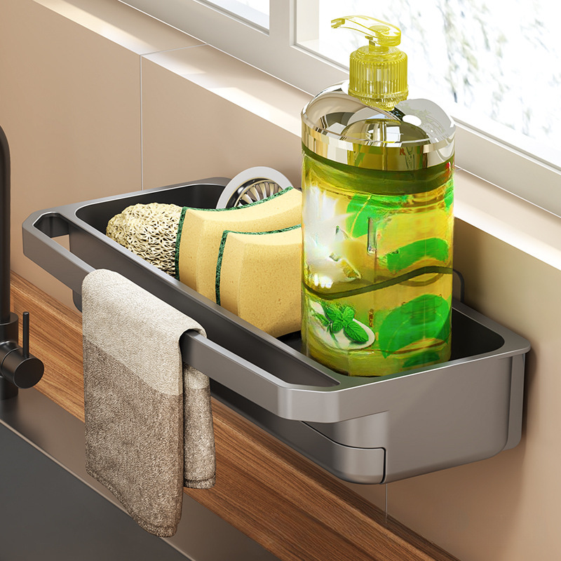 Jabonera de cocina y baño, bandeja de metal de 2 piezas con rejilla de  drenaje y soporte para encimeras de fregadero de cocina para almacenar  jabón
