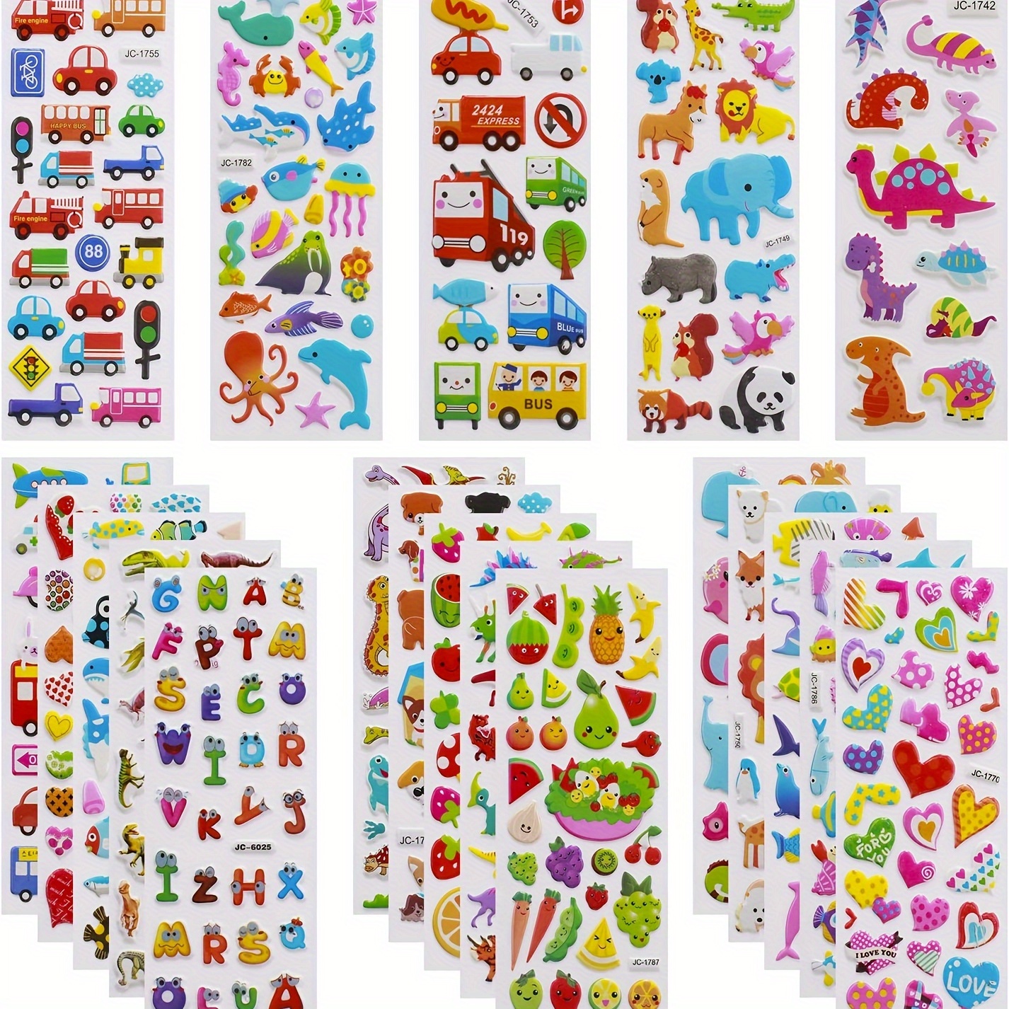 

24 Sheets Colored 3d Stickers, Suitable For Suitcase Water Bottle Phone Case Laptop Computer Skateboard