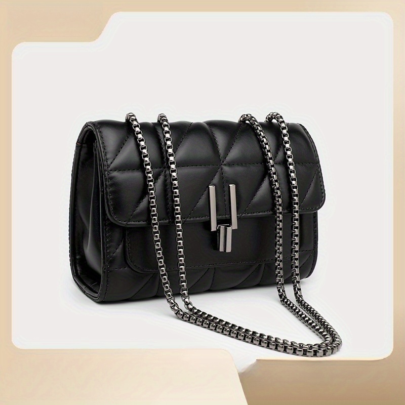 

Fashion Quilted Crossbody Bag, Classic Chain Shoulder Bag, Women's Mini Handbag & Square Purse