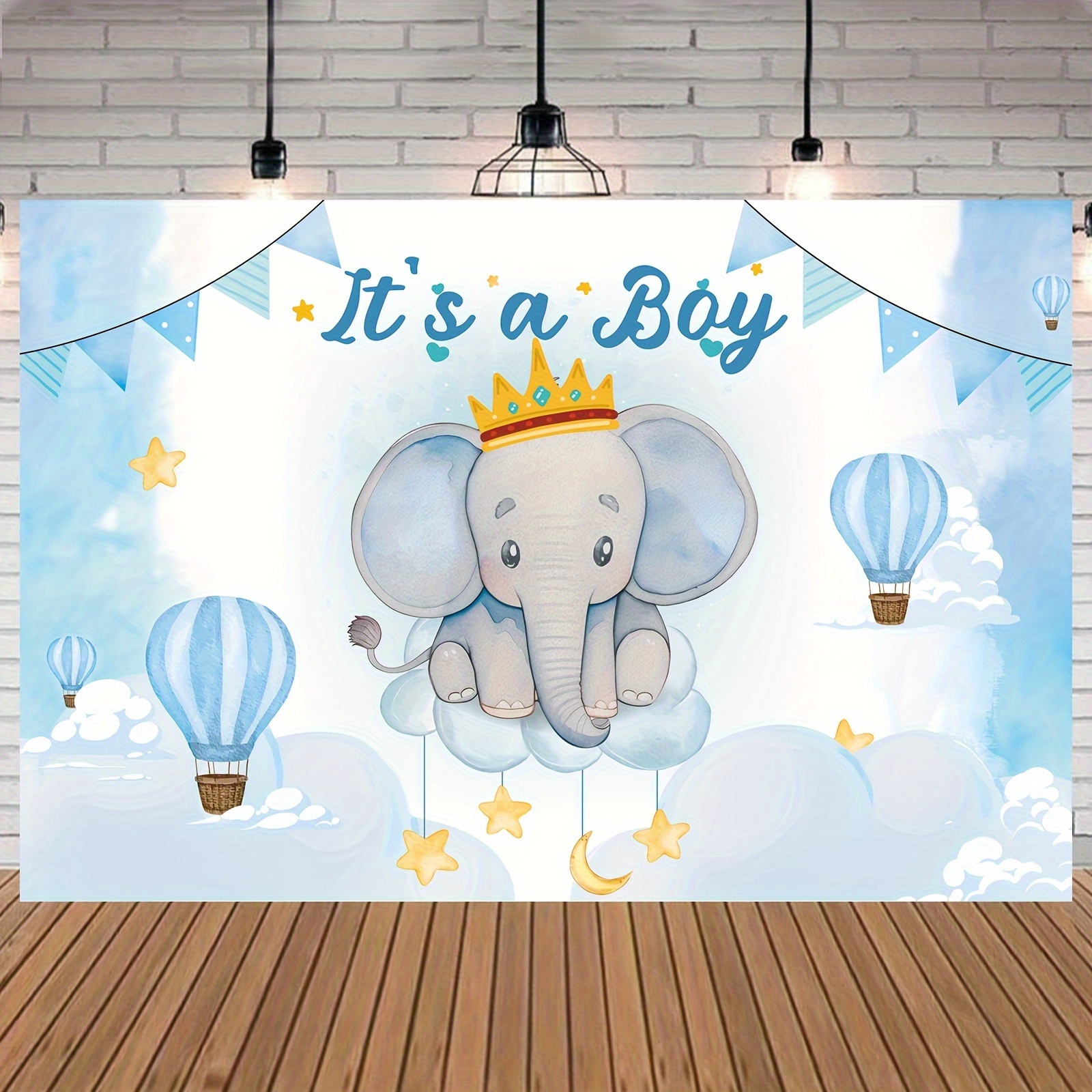 Juego de 176 decoraciones para baby shower de niño, para  cumpleaños de niño, set 2 en 1. Arco de globos, globos y cartel, globos de  elefante para baby shower o cumpleaños