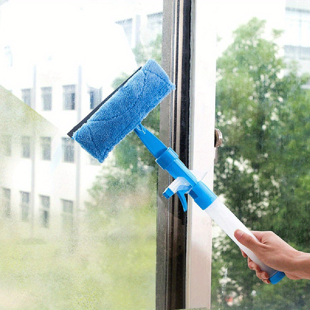 Outil de nettoyage de verre 2 en 1, tige détachable Double face, nettoyeur  de vitres, vadrouille en spray, essuie-glace avec flacon pulvérisateur