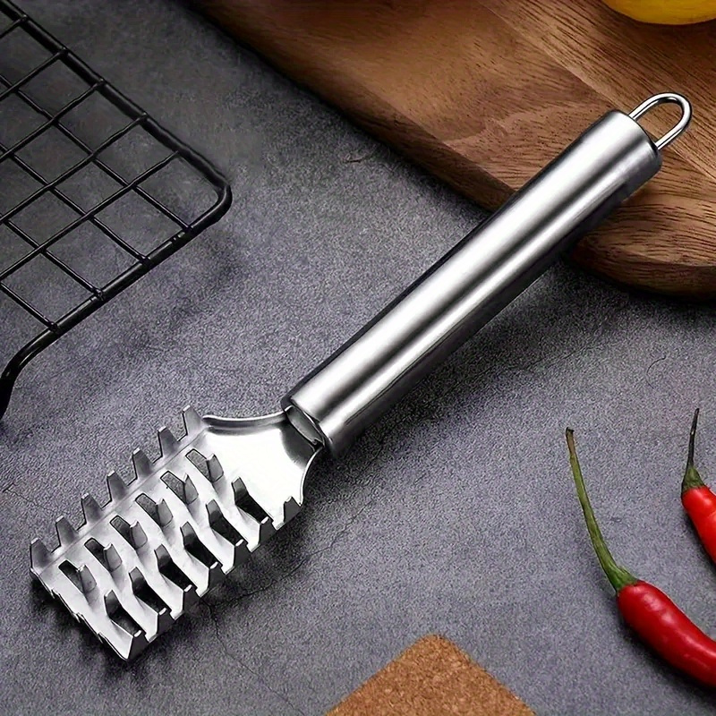 Stainless Steel Fish Scale Scraper with Sawtooth Edge, Efficient and Quick Fish Cleaning Tool - Perfect for Kitchen Use