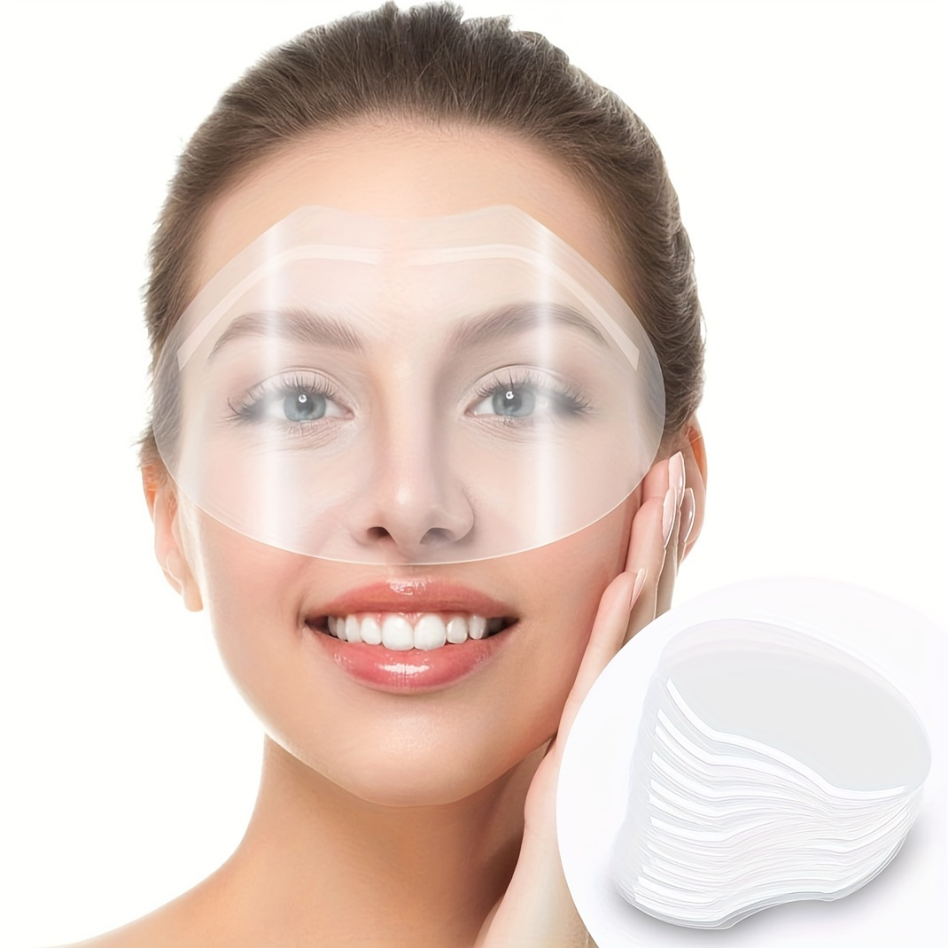

50pcs/set Facial Eye Mask, Transparent Makeup Shower Face Visors, Disposable Masks For Hairspray Salon Barber Supplies Hairdressing Tool