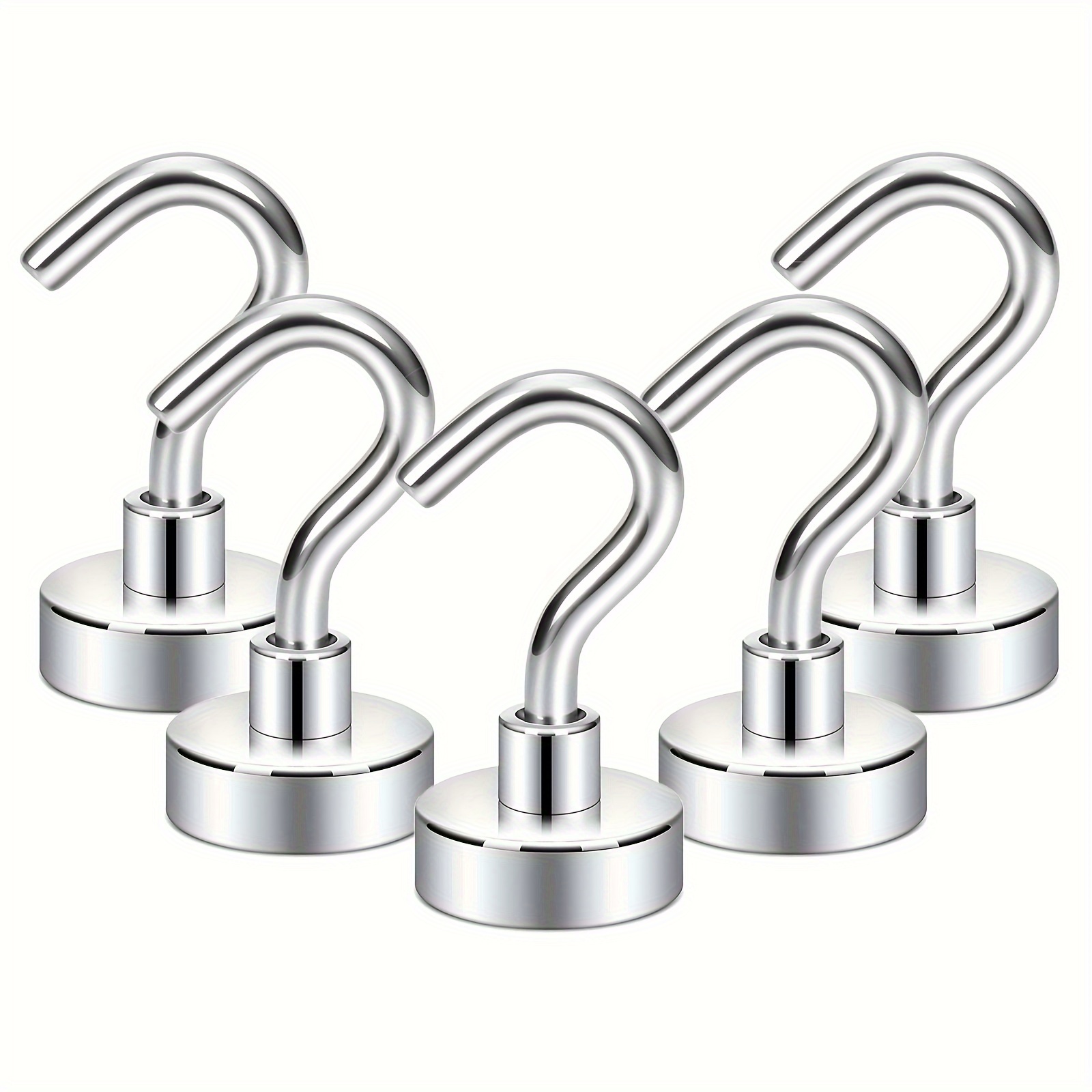 Magnets Hanging Hooks for Refrigerator Grill Toolbox Cabins Outdoor, Silver  1-2
