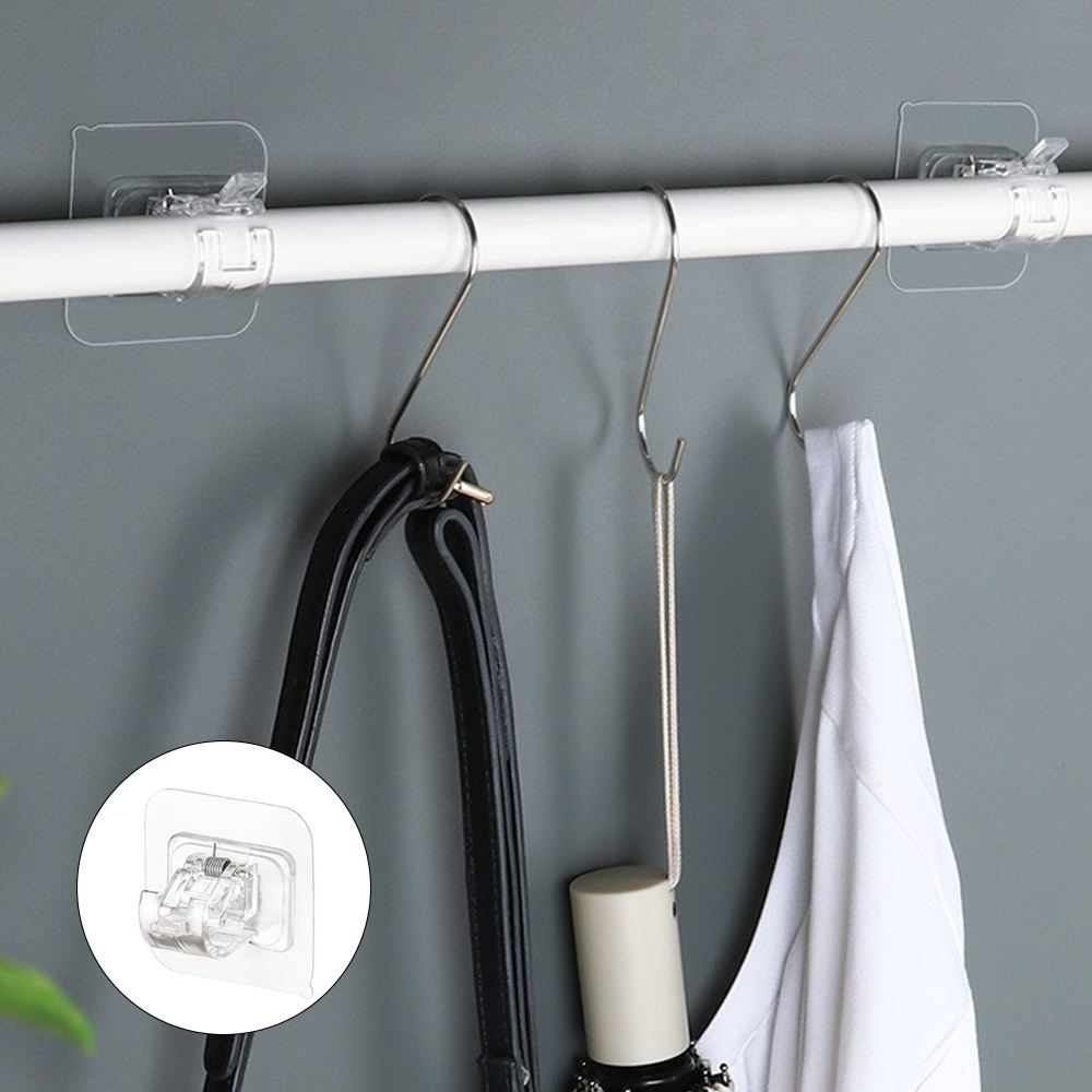 Curtain Rod Bracket Shower Curtain Hanging Rod Clamp - Temu